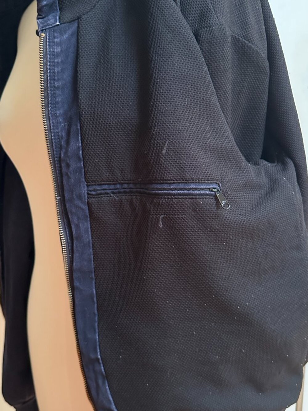 Carhartt Navy Blue Full Zip Hooded Work Coat J25 MDT Size: M Excellent Condition - Picture 13 of 16